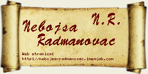 Nebojša Radmanovac vizit kartica
